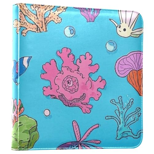 Photo Album 4x6, 5x7,6x8,Artificial Leather Photo Albums with 20 Detachable Sheets Coral Design for Family Wedding,Multi 1