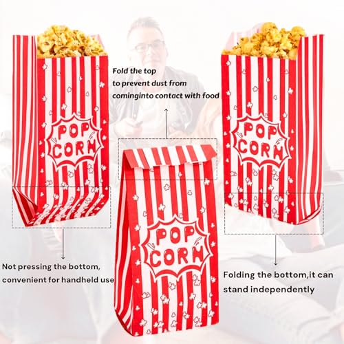 Image of 400 Pcs Small Paper Popcorn Bags, 1 Oz Movie Night Pop Corn Bags, Oil-proof Paper Popcorn Bag Bulk for Popcorn Machine, Popcorn Containers Cups for Individual Servings, Party supplies