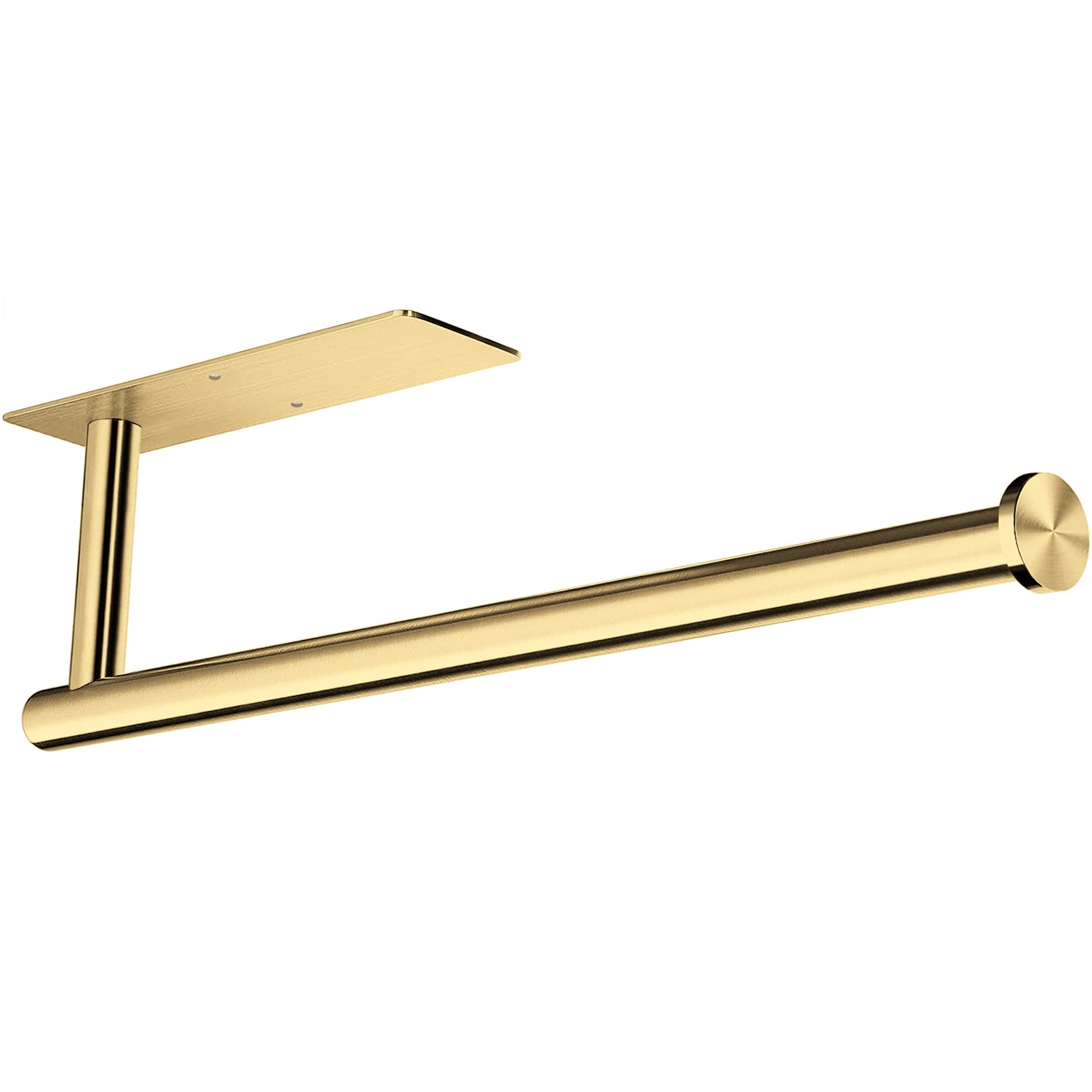 Gold Kitchen Roll Holder Under Cabinet - Self Adhesive Paper Towel Holder Wall Mount, Stainless Steel Paper Roll Holder for Kitchen Bathroom