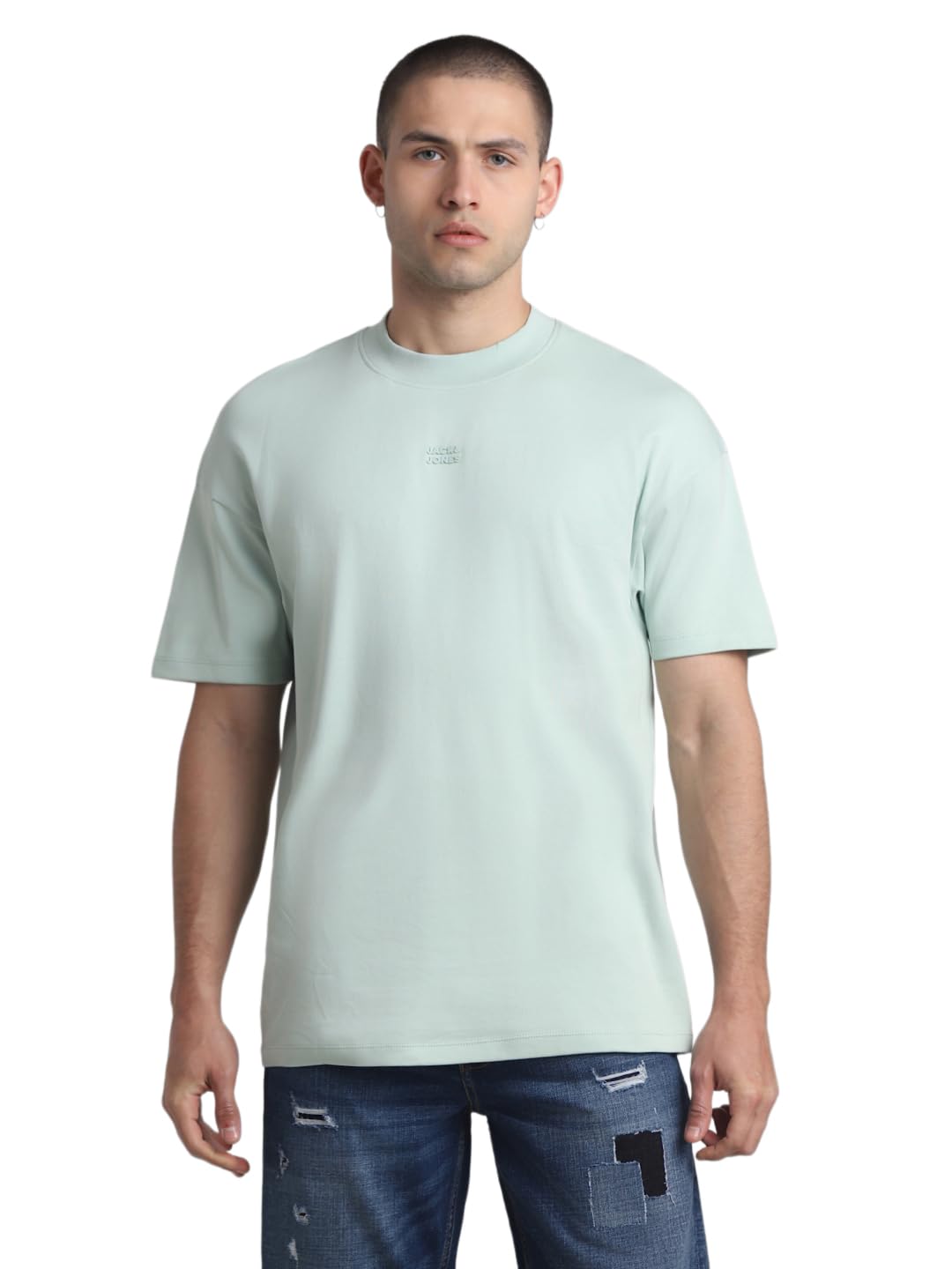 JACK & JONES Men’s Cotton Solid Classic Fit T-Shirt