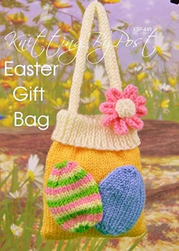 Knitting Pattern Easter Egg Gift Bag from Knitting by Post - A Springtime Easter Treat Holder Ready to be Knit in Orange and Cream
