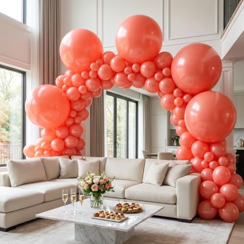 Image of KALOR Coral Giant 36 Inch 9pcs Large Latex Balloons