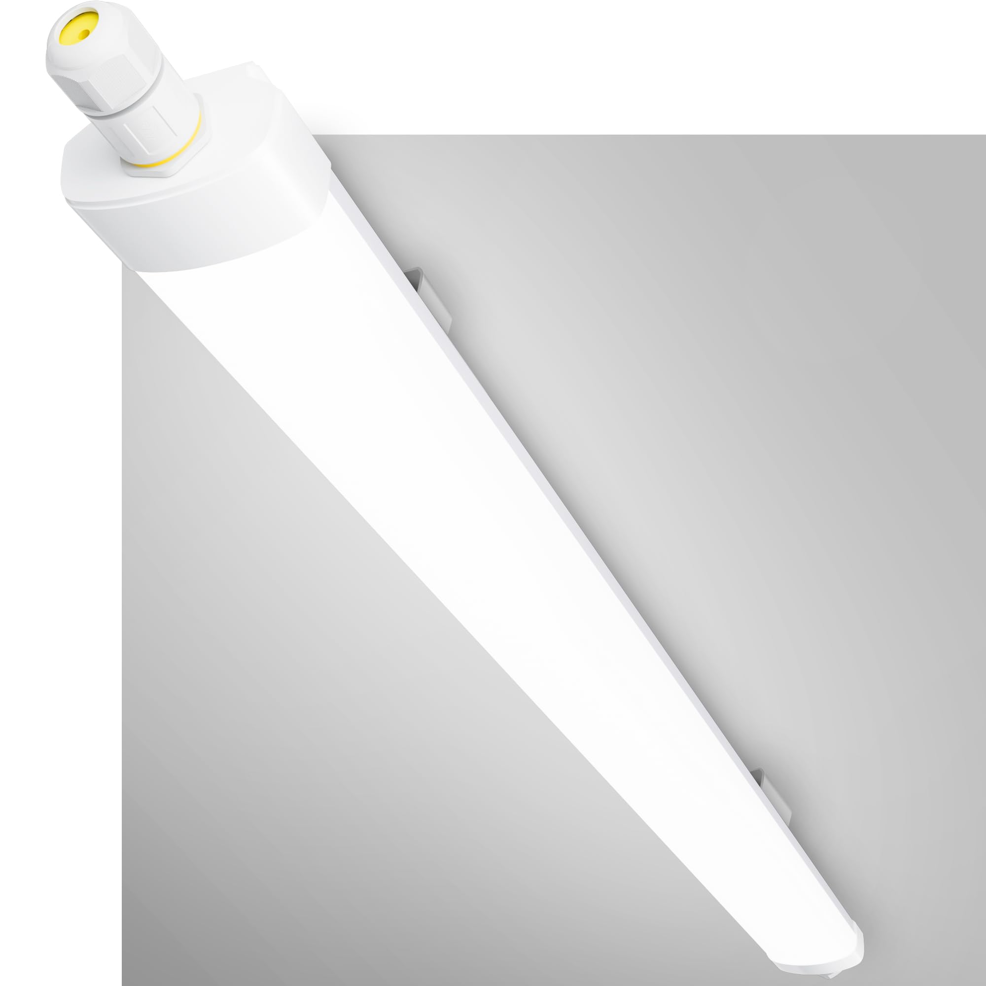 GeyouLux Fluorescente LED 150cm Plafon, 60W 7560lm 5000K IP65 Estanca Tubo, Sin Parpadeos Pantalla LED, Con Cable de Puesta a Tierra y Conexión en Serie, 240 LEDs para Taller Garaje Cocina, Blanco