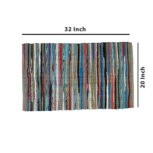 Homemonde Multi 20X32 Inch Chindi Rugs Entryways Small Doormats Carpet Rustic Farmhouse Eco-Friendly Bohemian Area Rug #TOP2