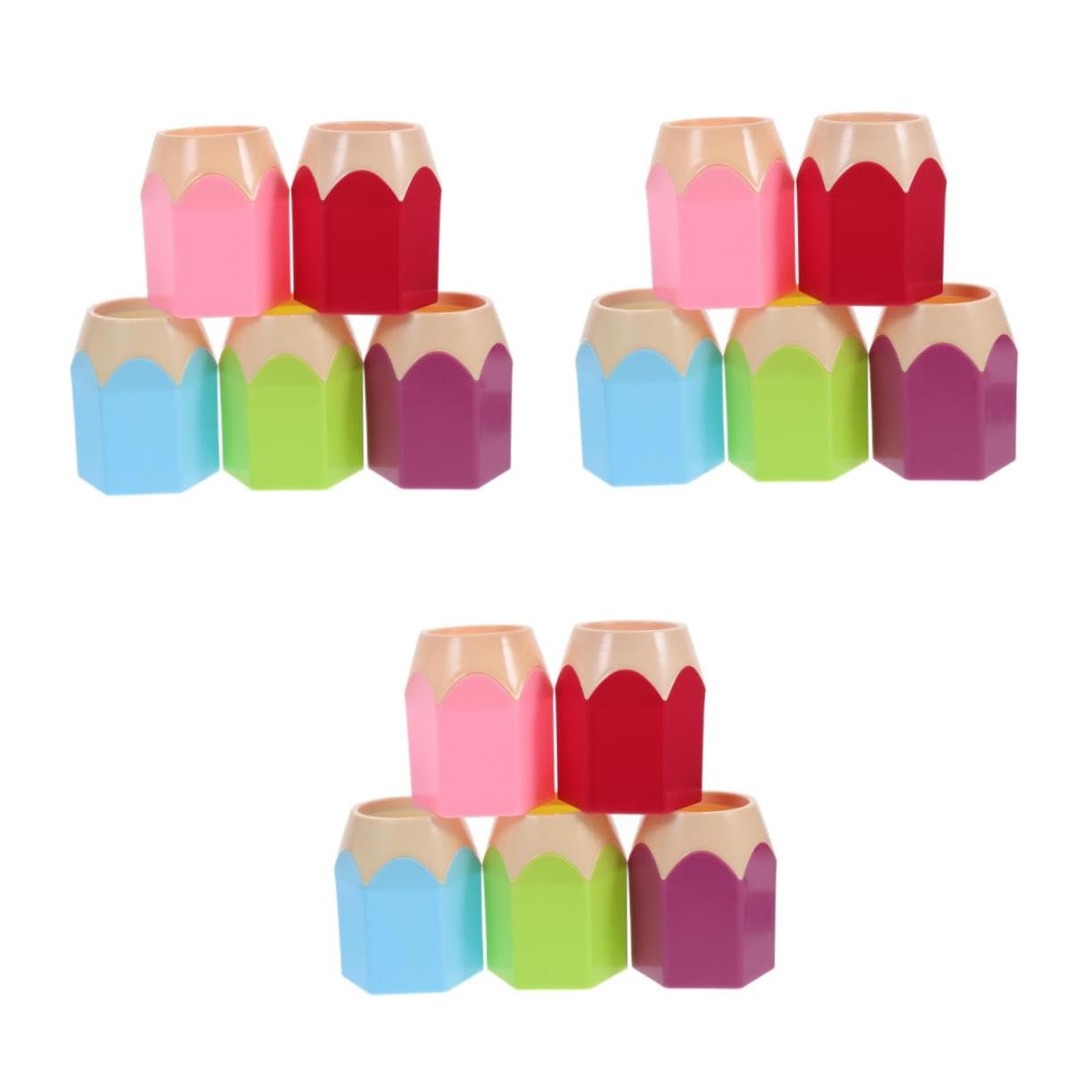 Sewroro 15 Pièces Lot de Pots à Crayons Colorés Multifonctions Rangement Crayon pour Bureau et Salle de Classe Contenant pour Stylos et