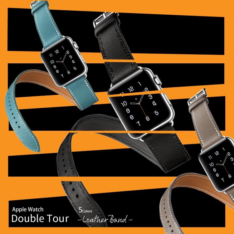 [HanaRo] アップルウォッチ二重巻きレザーバンド