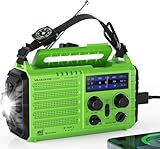 Emergency Radio 5 ways Powered Crank Solar Battery Operated Portable AM FM SW NOAA Weather Alert Radio with USB Charger,Camping Flashlight,Lamp,Headphone Jack,Compass,SOS Alarm,Best Survival Equipment