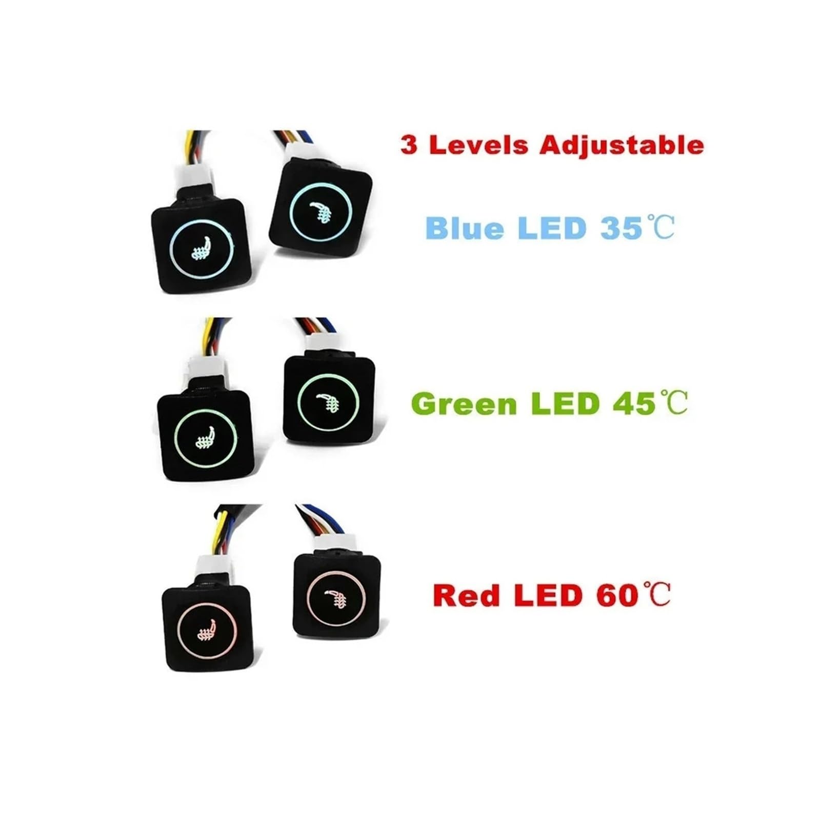 12V 2 Posti 4 Pad 3 Interruttore di Livello in Fibra Carbonio Auto Camion Riscaldato Riscaldamento Riscaldatore Rilievi del Sedile Scaldino(Only 2 Carbon Fibe)