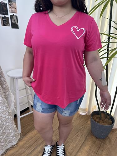 Image of CARCOS Plus Size Tops for Women Short Sleeve Raglan Striped Tee Color Block Crewneck /V Neck Tunic Loose Fit Summer XL-5XL