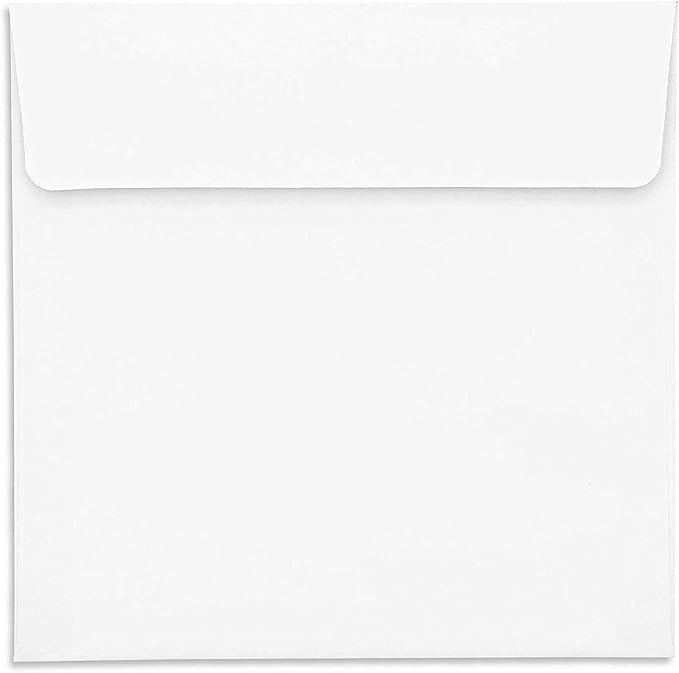Square White Envelopes 50Pack Bright White Square Flap Envelopes