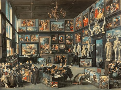 Lienzo decorativo para pared de la pintura histórica de Willem Van Haecht en 60x90cm