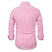 Paul Jones Casual Long-Sleeve Plaid Dress Shirt Checkered Button Down Shirt, Pink Plaid, Medium