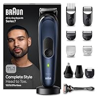 Braun Rasoio Elettrico Barba e Capelli, REGOLABARBA UOMO e Tagliacapelli Uomo, 11-in-1 Styling Kit...