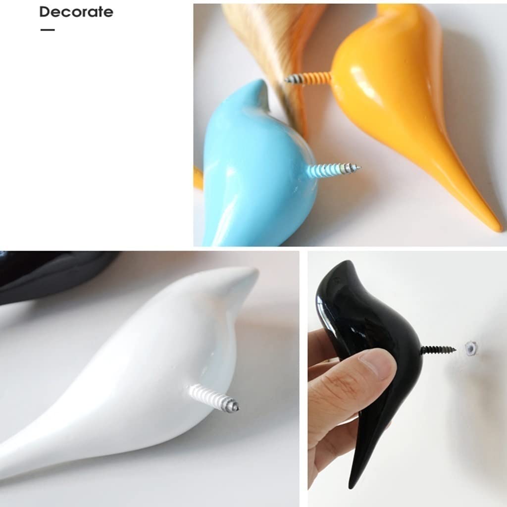 Perchero de Pared Gancho de pájaro gancho familia pared colgada de resina creativa abrigo de rack de montaje en tornillo gancho sala de estar dormitorio billetera estante 6 piezas Perchero para Pared