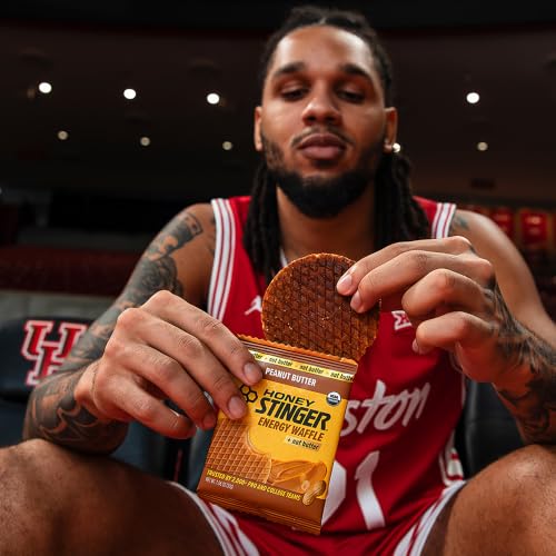 Image of Honey Stinger Organic Peanut Butter Energy Waffle Variety Pack of 18, 6 Pack Each of Peanut Butter, PB Chocolate and PB Strawberry, Nutritious Stroopwafel Snack for Exercise, Endurance and Performance