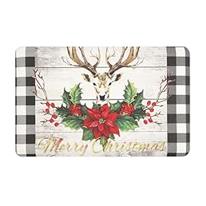 Aonewoe Anti-Ermüdungs-Küchenmatte, 43,9 x 71,1 cm, Weihnachtsboden, Komfortmatte, rutschfest, wasserdicht, Küchenmatte…