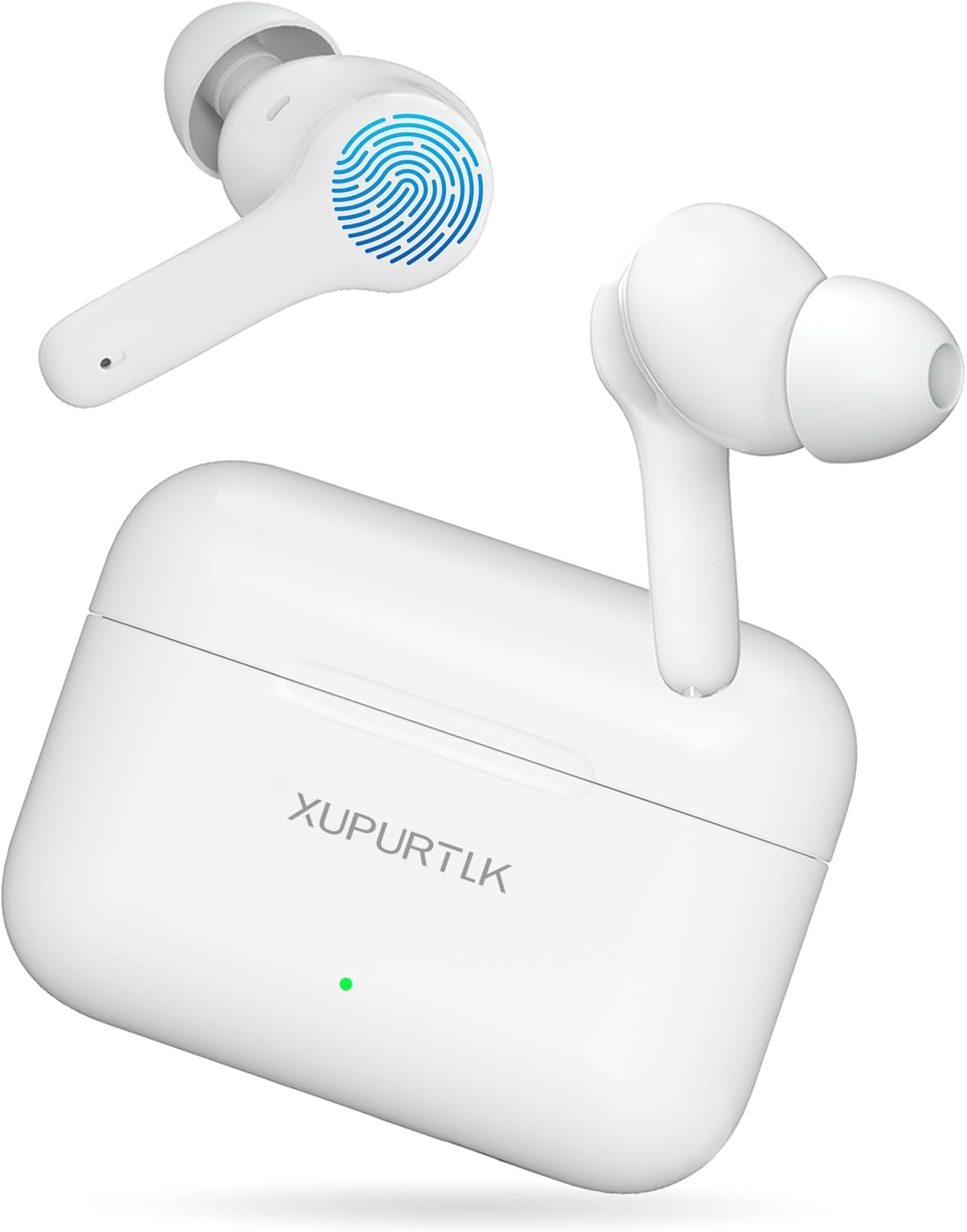white 3-in-1 earbuds for language translation with 144 languages