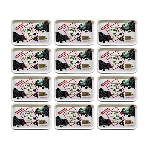 Image of Kimia Dates Original Mazafati Dates - Pack of 12 (400gm Each) | Juicy & Delicious Khajoor, Khajur | Healthy Snacks | Rich in Fibre | Perfect for Snacking (Plastic Box)