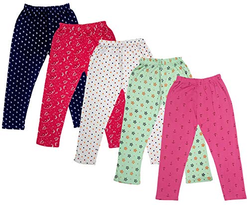 Image of IndiWeaves Girl's Regular Fit Cotton Capri (71800-142143145146149-IW-N-P5-26 Green, White, Magenta, Navy Blue 6 Years-7 Years)