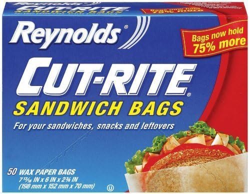 Reynolds Cut-Rite Wax Paper Sandwich Bags, 50 Count