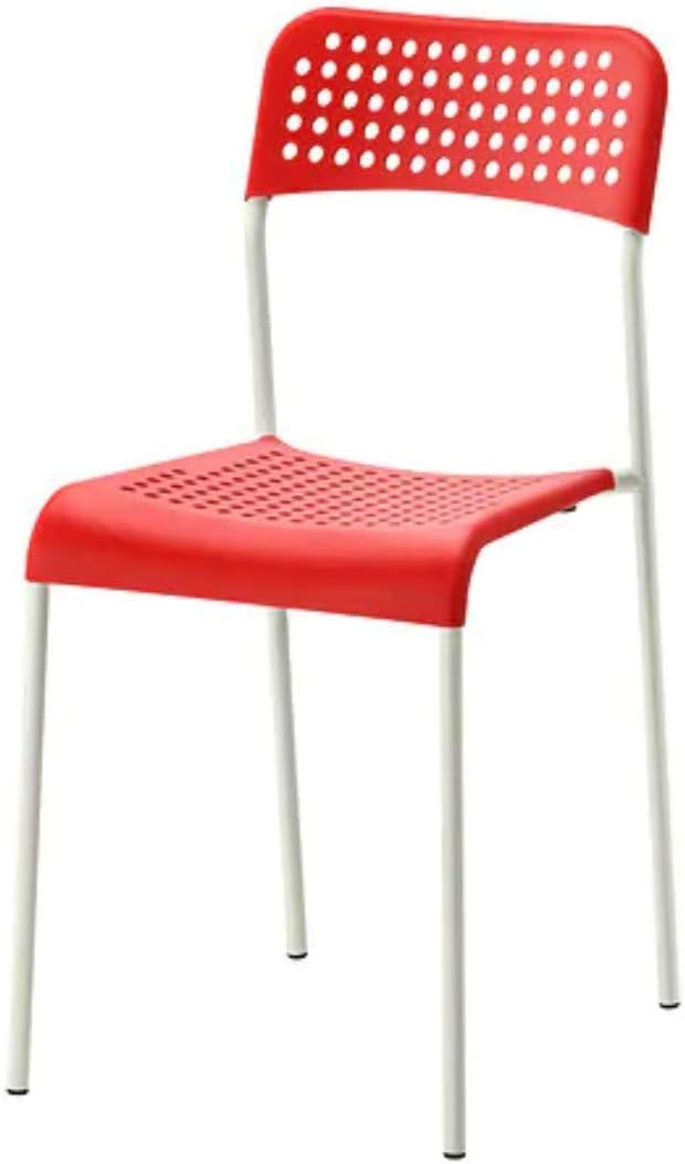 Ikea Alloy Steel, Plastic Chair (Red)