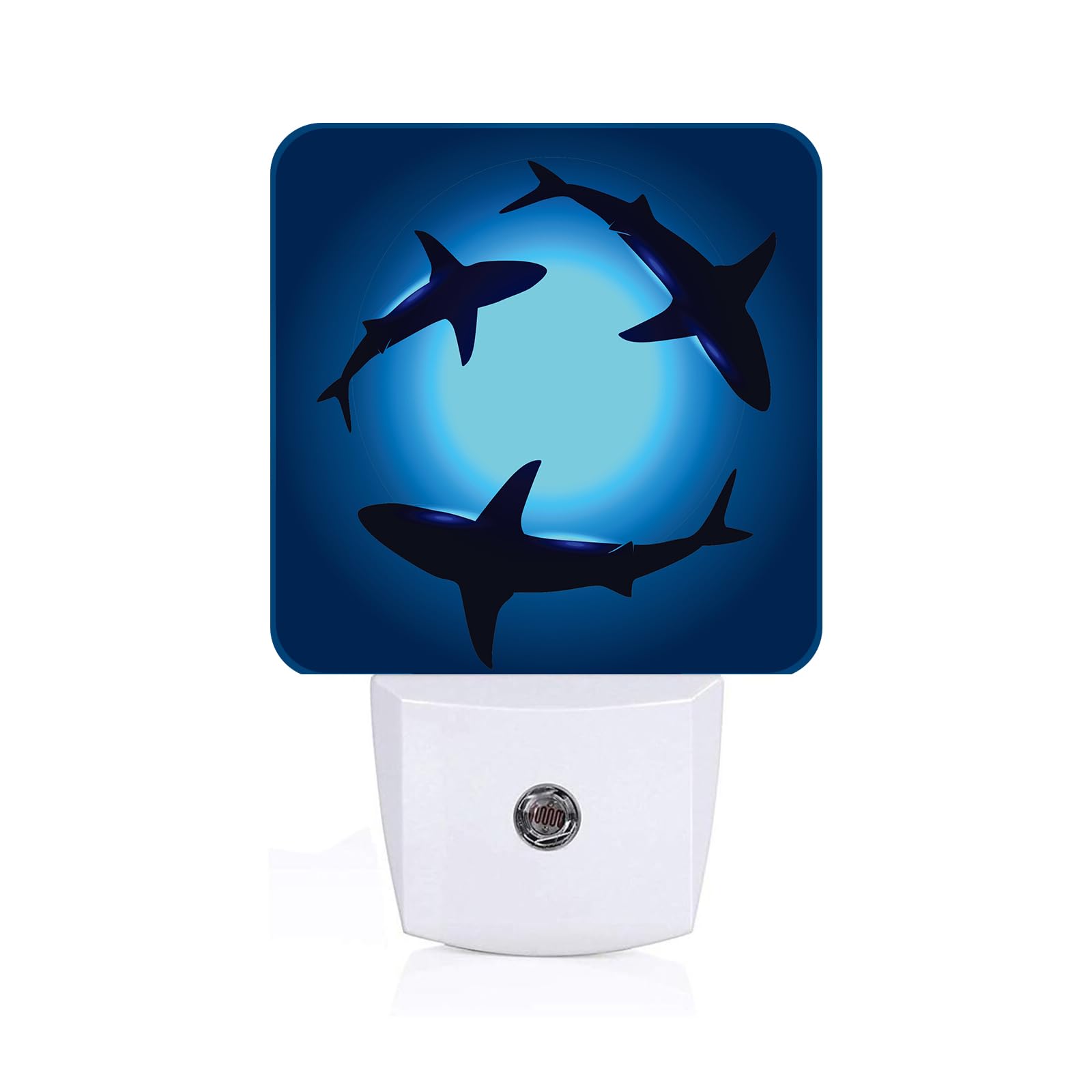 FSHVQKD Floating Sharks Night Light,Plug-in Nightlights Auto Sensor Night Lamp Dusk to Dawn Lamp Home Decor for Nursery Children Girls Boys