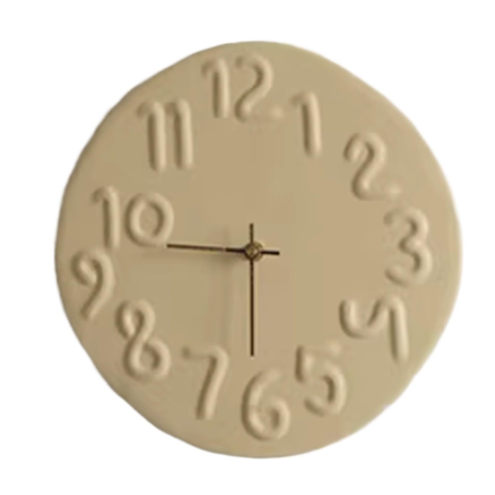 DFHS46JK Wall Decor Nordic irregular three dimensional word wall clock silent battery power for living room decor(Sand color)