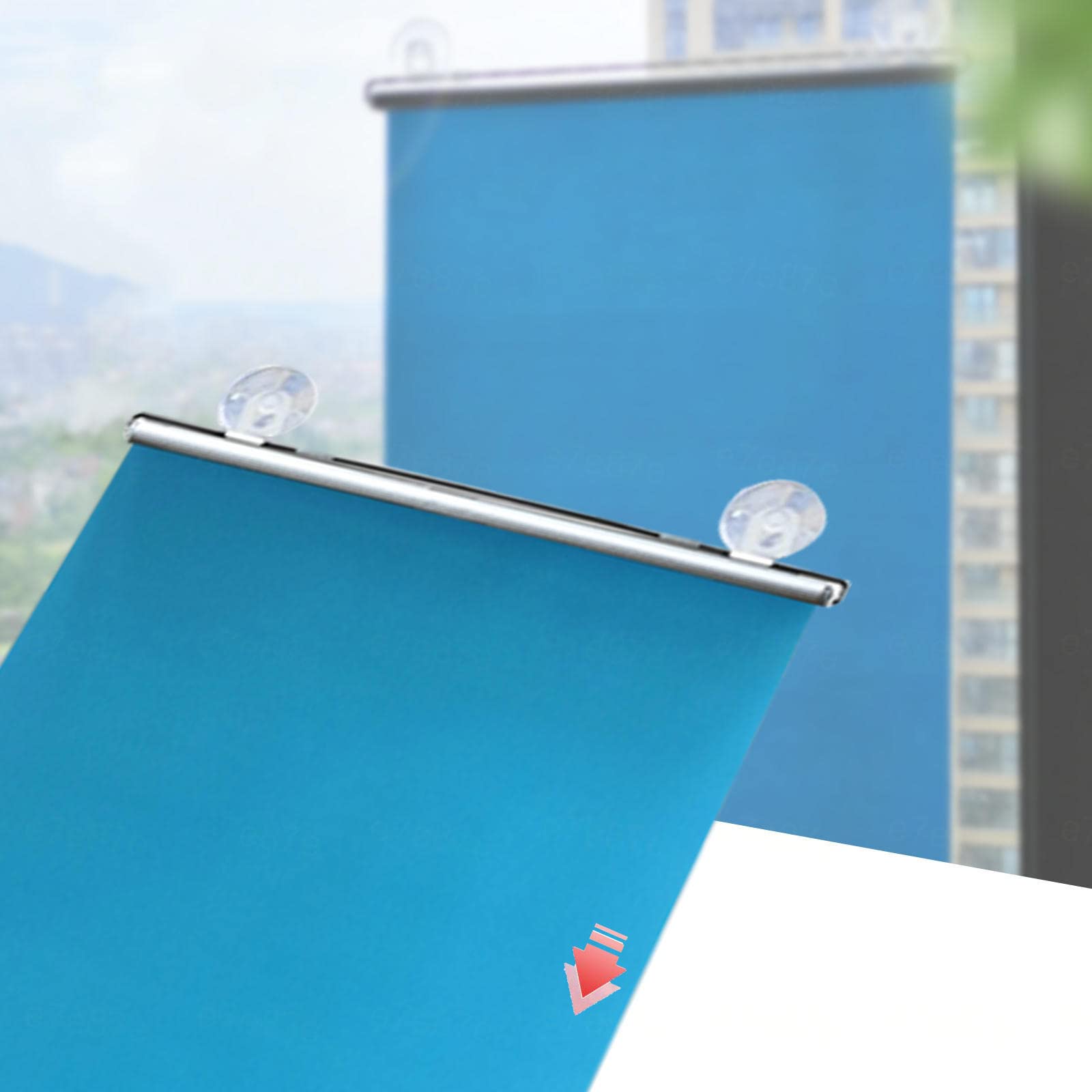 Tenda A Rullo Oscurante Con Ventosa KOOEIN - 75% Parasole, Termoisolante, Larghezza 68 Cm, Altezza 125 Cm, Blu