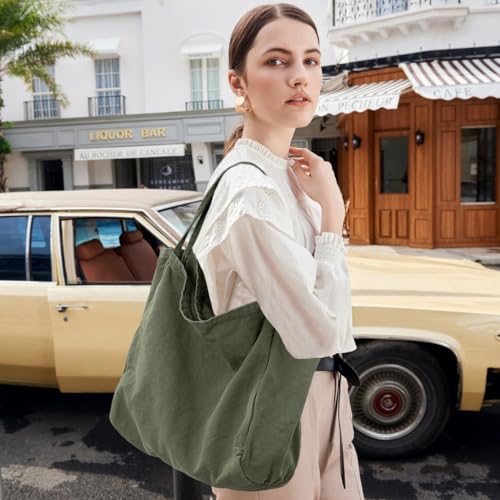 Image of Canvas Tote Bag for Women Large Hobo Shoulder Bag for Work Travel Casual Message Bag Tote Purse handbags