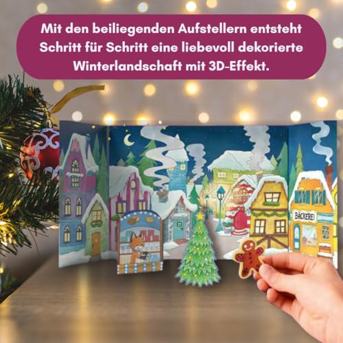 Diamond Painting Adventskalender Glitzerndes Weihnachtsdorf. Mit Material und Werkzeug für 24 Aufsteller: Aufstellwand, Werkzeug und 1200 Diamanten aus Glas in verschiedenen Farben für 24 Aufsteller