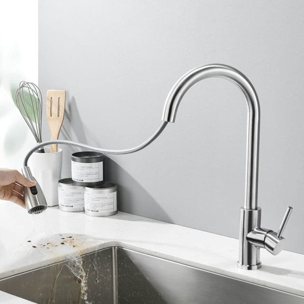 Robinet en acier inoxydable monotrou au design épuré et finitions haut de gamme