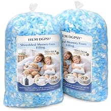 Hem Dgpy Bean Bag Filler 10lbs, Shredded Memory Foam Filling for Bean Bag Chair Refill, Stuffing for Pillow, Punching Bag, Dog Bed, Cushions, Couch Blue & White