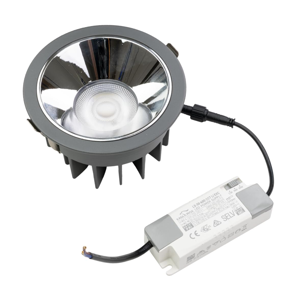 Einbaustrahler LED 24W 4 Stück - LED Modul 230V, Einbauleuchte CCT für Decke, 2700K 4500K 6500K einstellbar, 1750lm, Ø 131x75mm, 36°, UGR<19, CRI90, IP65, Deckenspot LED-Leuchtmittel