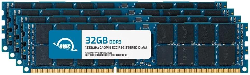 OWC 128GB (4x32GB) DDR3 1333 PC3-10600 CL9 4Rx4 240-pin 1.5V ECC Registered RDIMM Memory RAM Compatible with HP ProLiant BL460c G7 BL490c G7 BL620c Gen7 BL680c Gen7 BL685c Gen7
