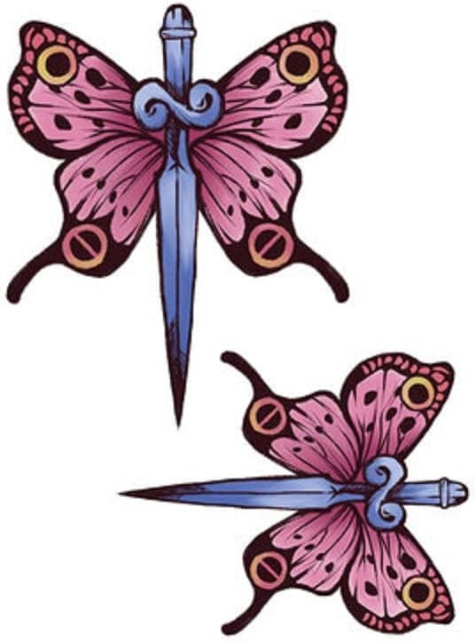 LoliMiss Jolyne Cujoh Butterfly Arm Tattoos JOJO Star Birthmark Stickers (Butterfly only(2pcs))