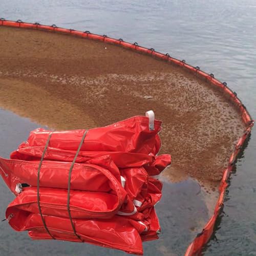 CHZDPP Floating Oil Boom for for Lakes/Oceans/Sewage Outlet, High Strength Float-Type Water Barrier for Prevent Pollution, Ecological Soft Barriers(L 32.8ft/10m,H 17.7in/45cm)