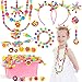 Sanlebi Fai da Te Perline per Braccialetti Bambini 3 4 5 Anni, 650+ Pezzi Perline per Braccialetti, Collana, Fascia per Capelli Bambini Crea Gioielli Giocattoli per Bambina 3-8 Anni