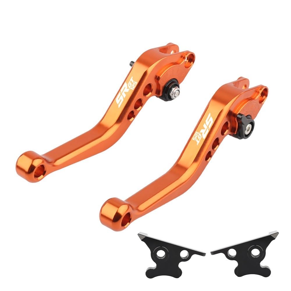 Beqlxta A-Orange Brake Clutch Adjustable Lever​ For Sr Gt125 2021-2023 Motorcycle Accessories Parts Handle Set For Gt 125 2022 2023 2021 Short Brake Clutch Levers(A-Orange)