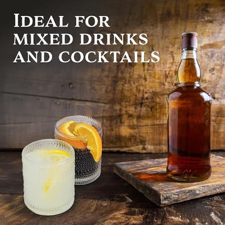 Darware Hobnail Drinking Glasses (12oz, 6pk, Clear); Old-Fashioned Beverage Glasses for Tabletop, and Bar Use and Candle Jars