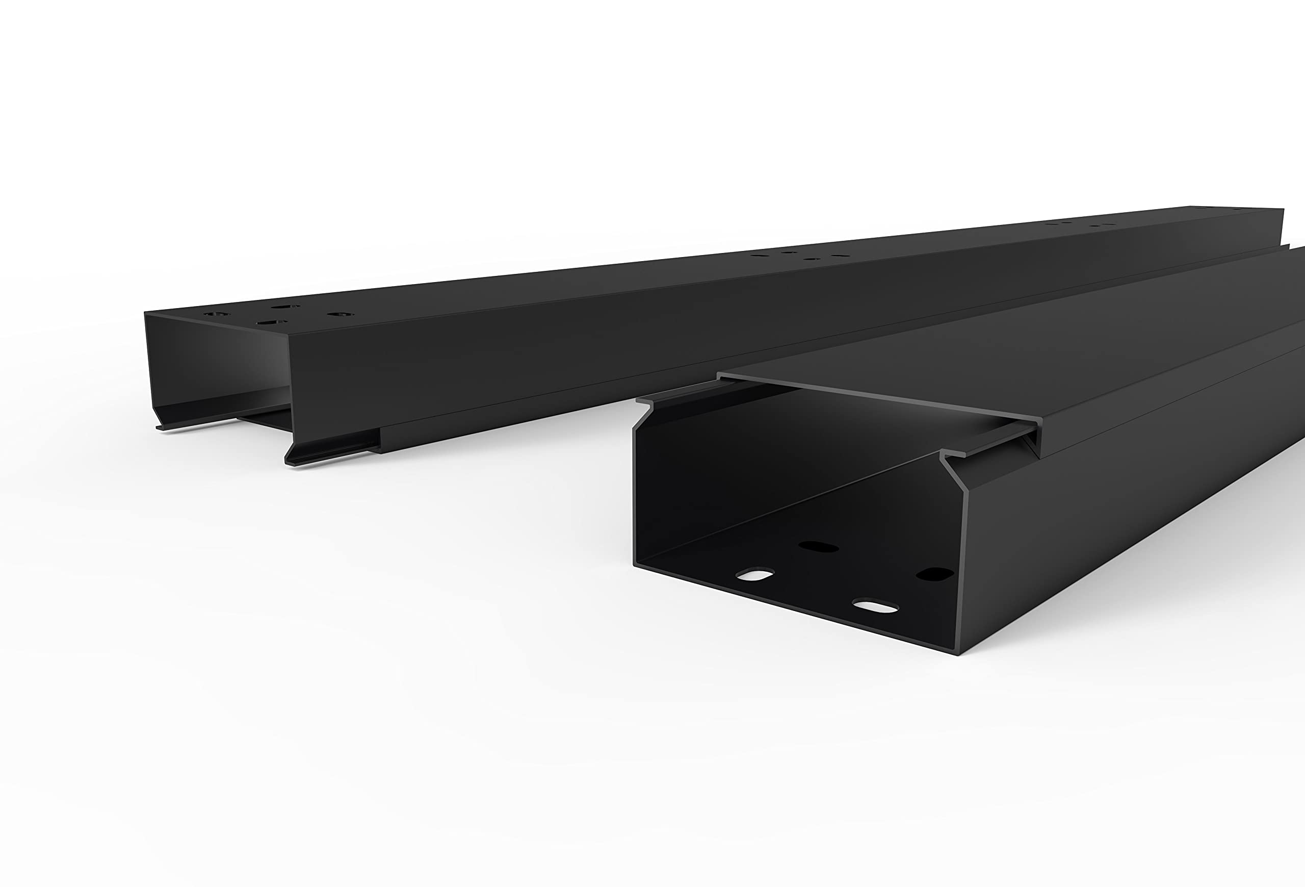 Kabelkanal Pro mit Bodenlochung, Kabelschacht 10m 80x40mm - 5x2m, Black - Schwarz