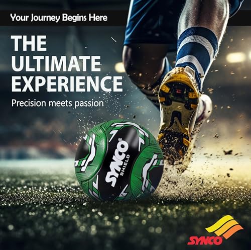 Image of Synco Football Shield | PVC Machine Stitched | 6 Panel Soccer Ball | Football for Training & Practise Sessions | Suitable for Soft & Turf Ground | Soccer Ball Size 5