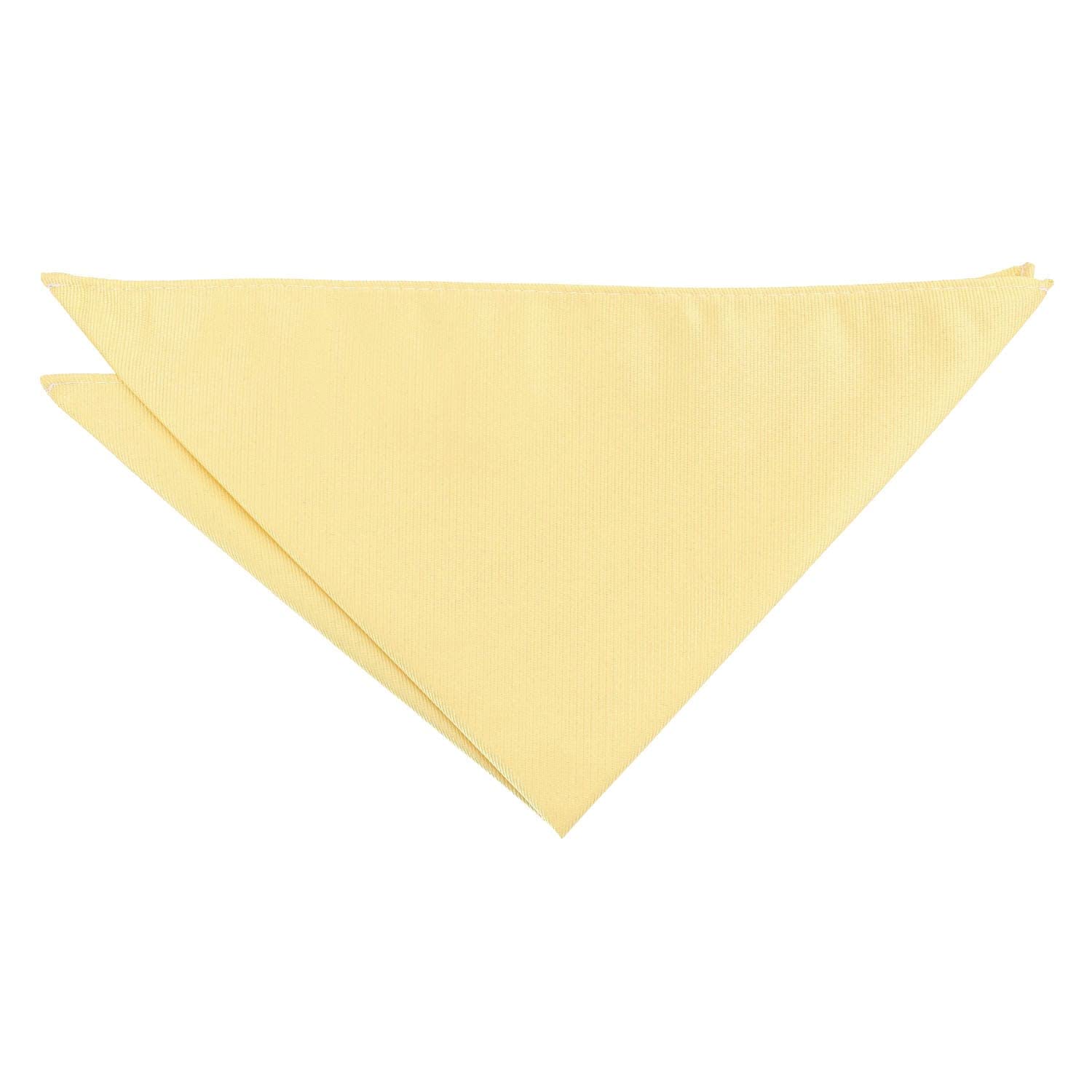 DQT Mens Plain Twill Pocket Square - Wedding, Business & Formal Suit Handkerchief - Daffodil Yellow