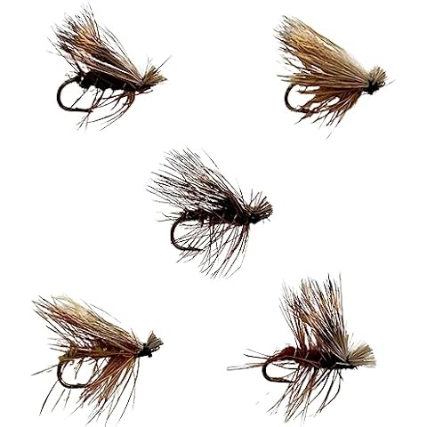 Feeder Creek 30pc Elk Hair Caddis Fly Fishing Flies, Premium Fly Fishing Dry Flies with Fly Box in 5 Colors and 3 Sizes Trout Flies | Trout Fly Assortment Cover