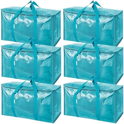 TICONN 6 Pack Extra Large Moving Bags Heavy Duty with Zippers & C...