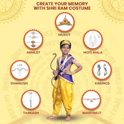 Image of Kaku Fancy Dresses Ram Costume for Kids Infant Baby Ram Dress for Boys with Accessories