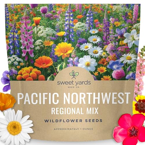 Pacific Northwest Regional Mix - Large 1 Ounce Packet - 24,000 Flower Seeds for Planting - Wildflower Mix