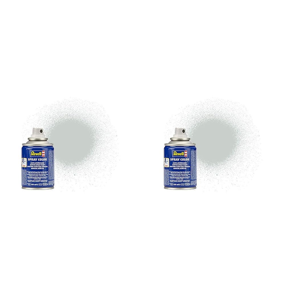 Revell 34371 34371 Spraydose hellgrau, seidenmatt Spray Color, Farben in der praktischen 100-ml-Sprühdose (Packung mit 2)