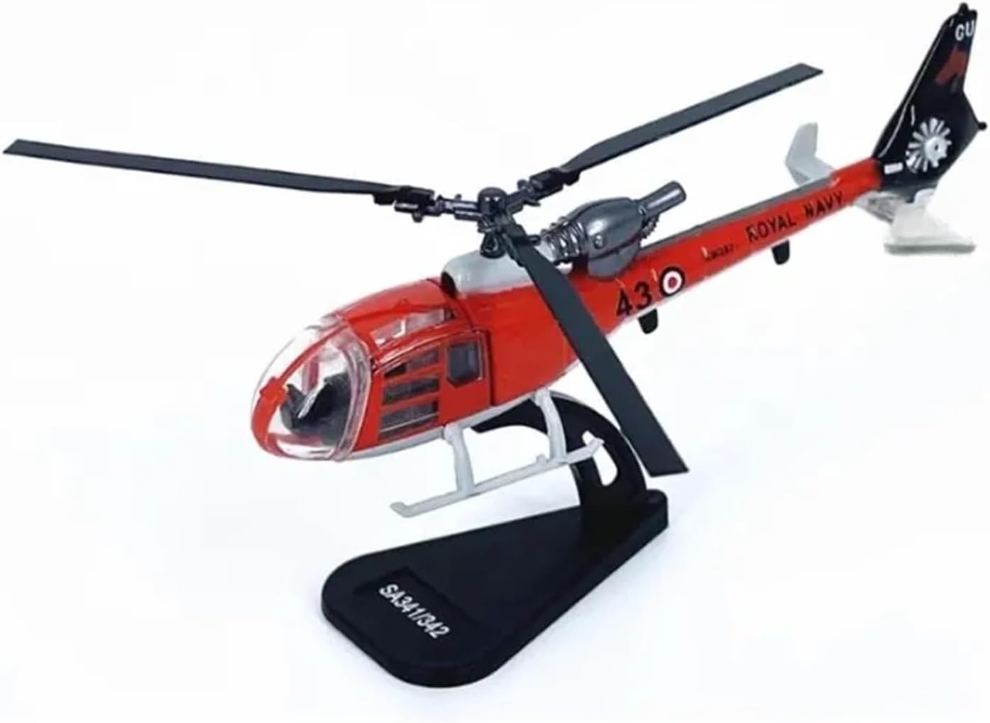 1/100 for SA341 Gazelle Helicopter Alloy Aircraft Model Red Rare Airplane Party Display Scale Metal Airplane
