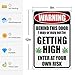 Warning Behind This Door I May be Getting High - Enter at Your Own Risk, Funny Signs for Garage, Man Cave, Yard Stuff, Wall,8 x 12 Inch Aluminum, Reflective, Weather/Fade Resistant
