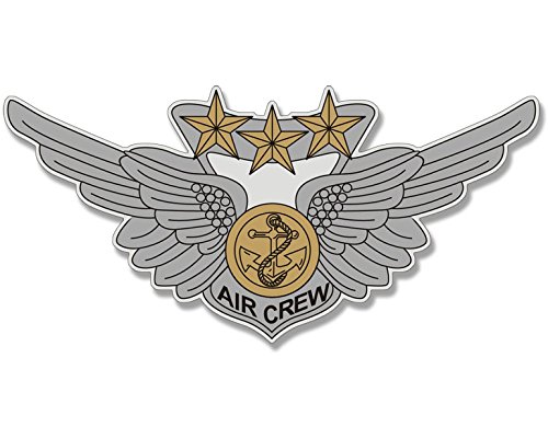 3 Star Air Crew Wings Shaped Sticker (US U.S. Marine Corps Vinyl Decal Logo Insignia for car or Laptop (3 x 6 inch) USMC Licensed